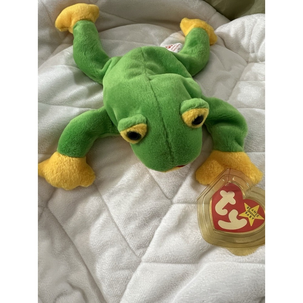 Vintage 1997‎ Ty Beanbag Plush Smoochy the Frog